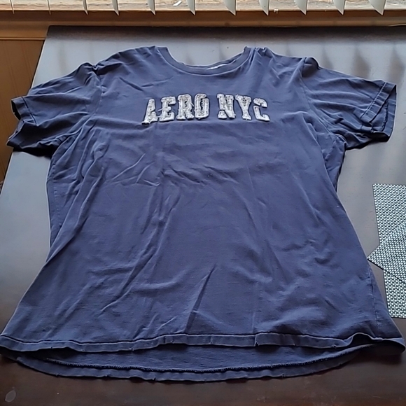 T-shirt Homme Aeropostale Bleu Imprimé Graphique - Taille S, Coton, Excellent état